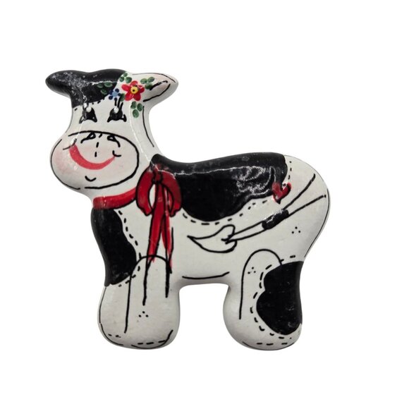 Brooch 2PC Set Farm Animals Cute Handcrafted Dairy Cow Sheep Heart Love Pet Pins - Picture 9 of 12